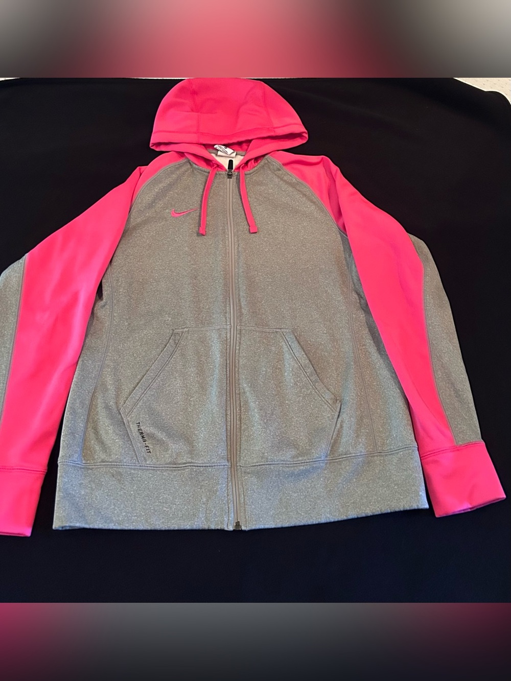 Nike Therma-FIT Colorblock Fleece Full Zip Hooded Hoodie Pockets Women's M